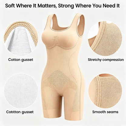 Tummy Control Butt Lifter Faja Bodysuit, Back Support Scrunch Back Open Design🧘