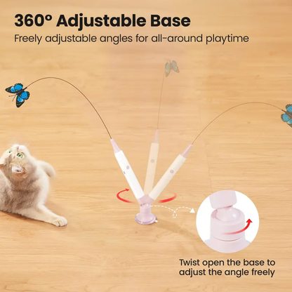 Potaroma Butterfly-Shaped Rotating Interactive Cat Toy