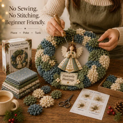 🎄 LAST DAY 50% OFF ✨ Make A Christmas Wreath You'll Be Proud To Display ❤️ 3D Fabric Poke DIY Kit