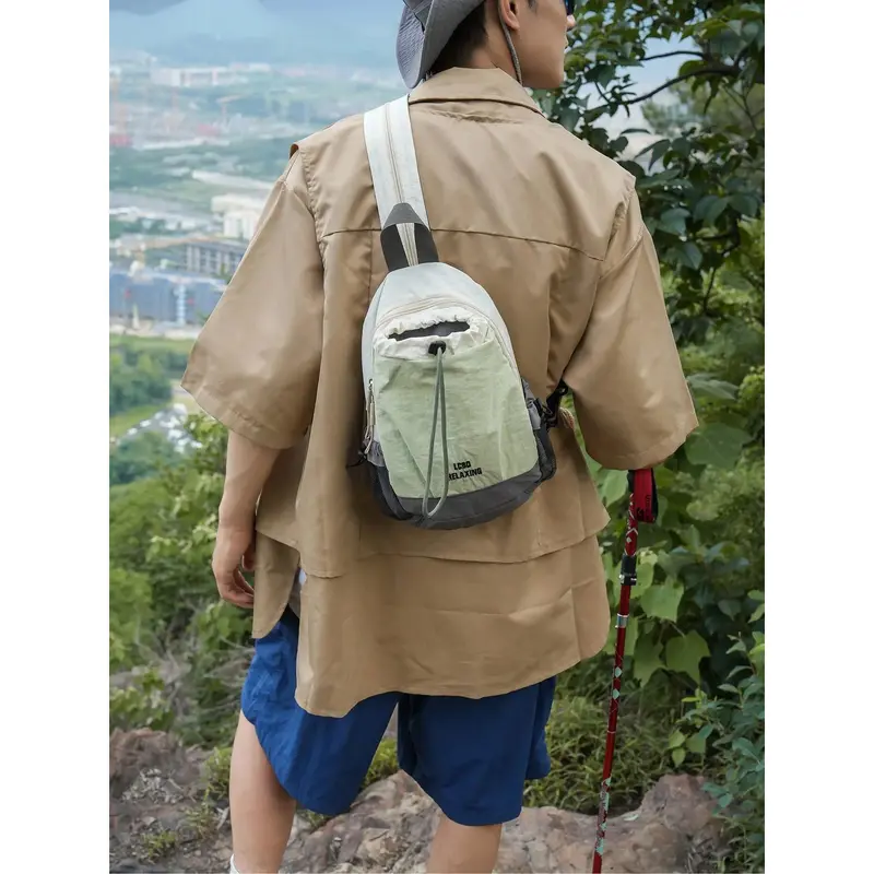 Unisex Lightweight Color Block Casual Nylon Mini Backpack - Small Sports Pack, Daypack, Water-Resistant, Adjustable Straps, Compact for Hiking & Travel Camping Gear