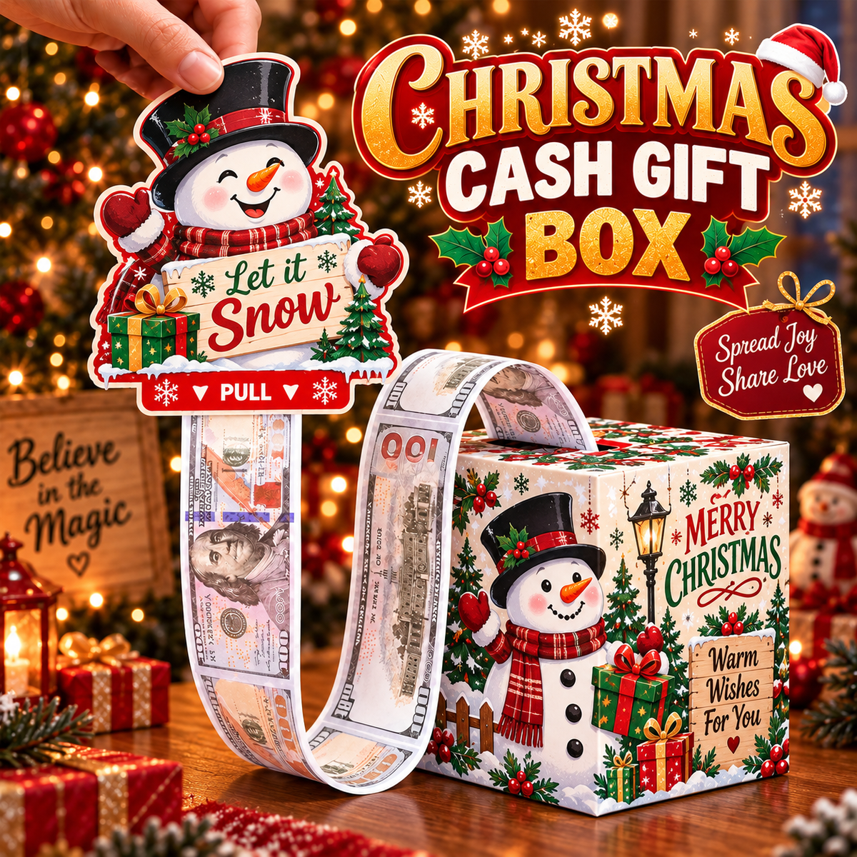 Christmas Pull-Out Cash Gift Box