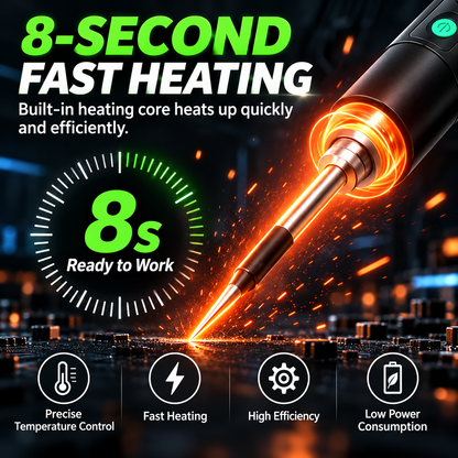 🔥🛠️ Cordless Digital Soldering Iron Kit — Fast Heat. Precise Control. Repair Anywhere.