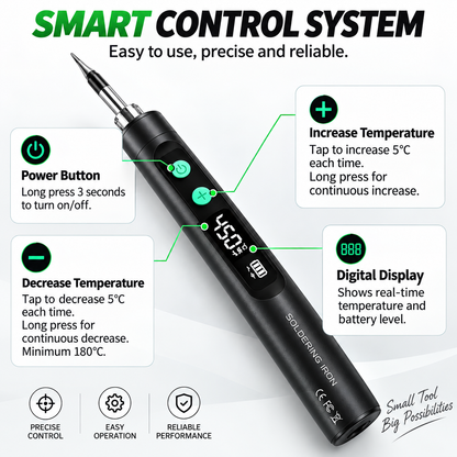 🔥🛠️ Cordless Digital Soldering Iron Kit — Fast Heat. Precise Control. Repair Anywhere.