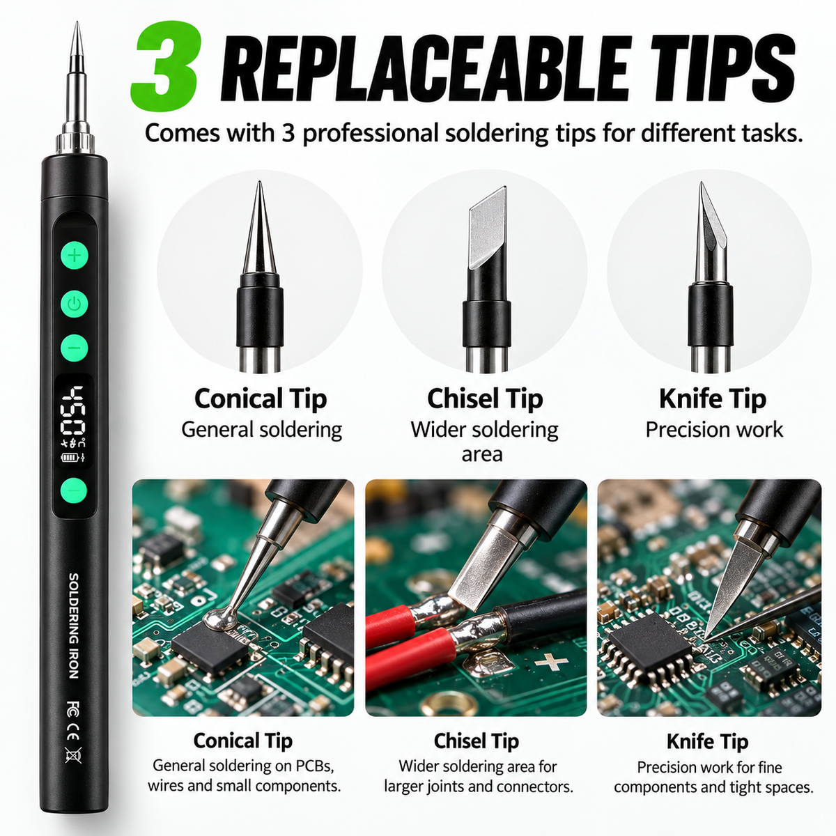 🔥🛠️ Cordless Digital Soldering Iron Kit — Fast Heat. Precise Control. Repair Anywhere.