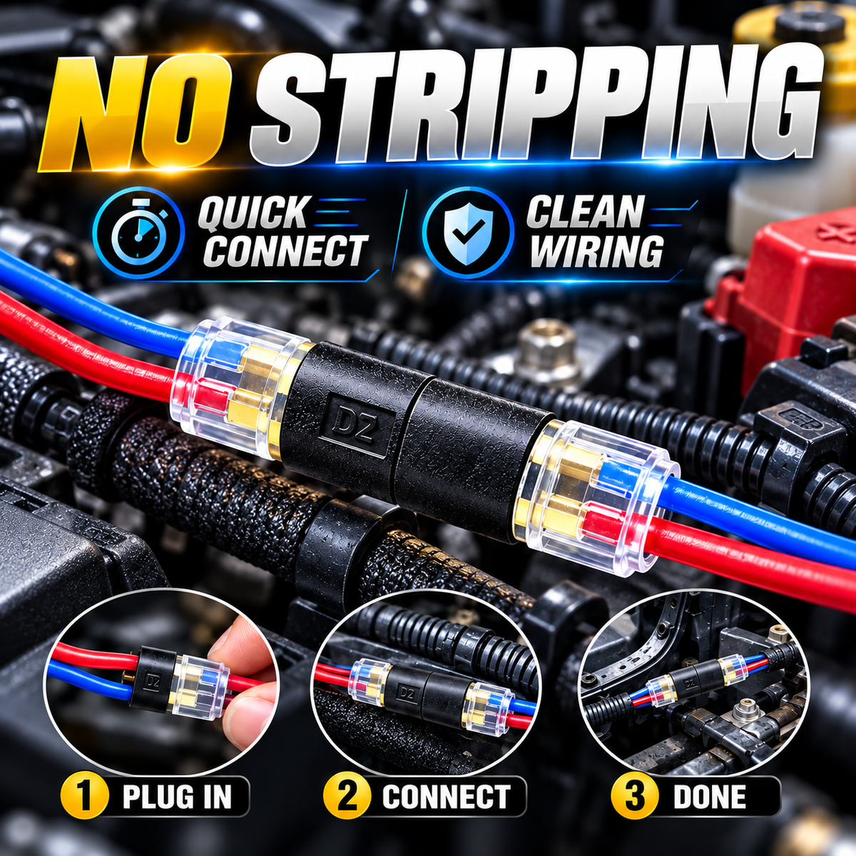 No-Strip Quick Wire Connector™ – Fast, Clean & Reusable Automotive Wiring Solution
