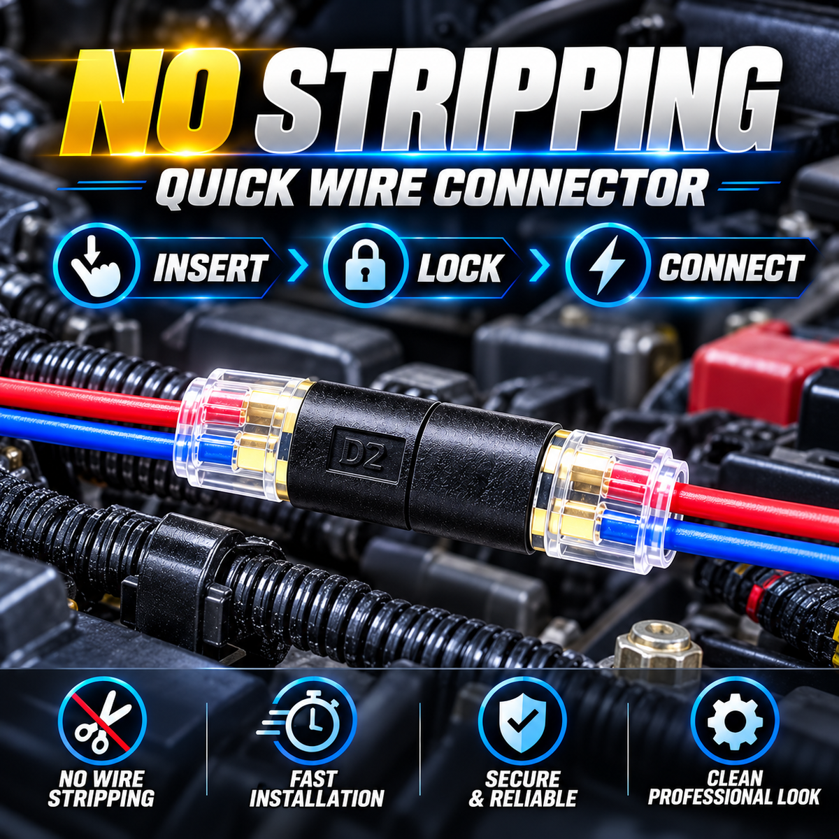 No-Strip Quick Wire Connector™ – Fast, Clean & Reusable Automotive Wiring Solution