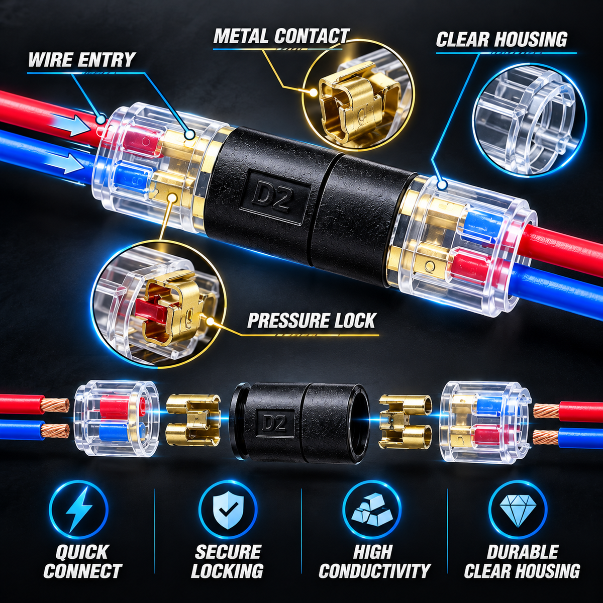 No-Strip Quick Wire Connector™ – Fast, Clean & Reusable Automotive Wiring Solution