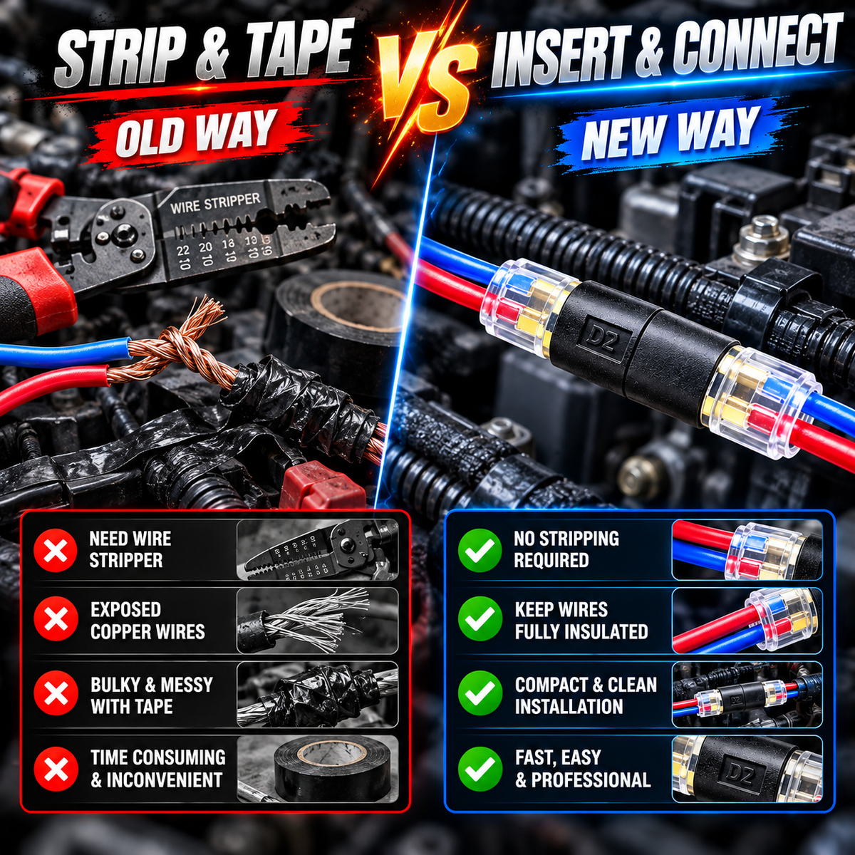 No-Strip Quick Wire Connector™ – Fast, Clean & Reusable Automotive Wiring Solution
