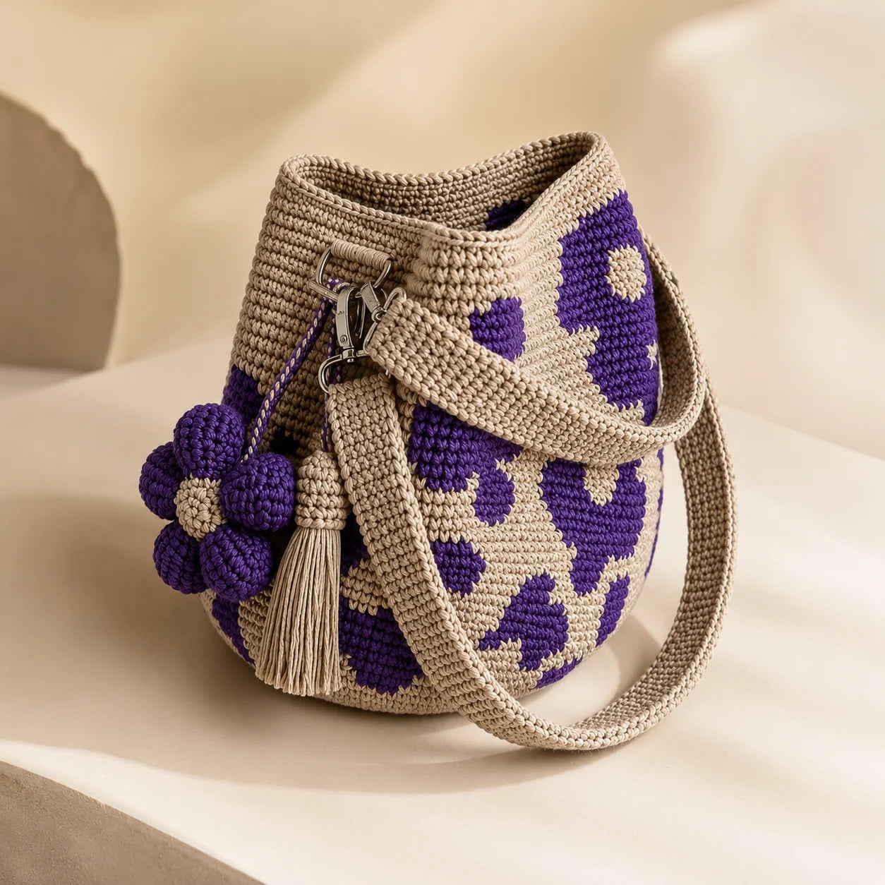 Bucket Bag Handwoven Flower