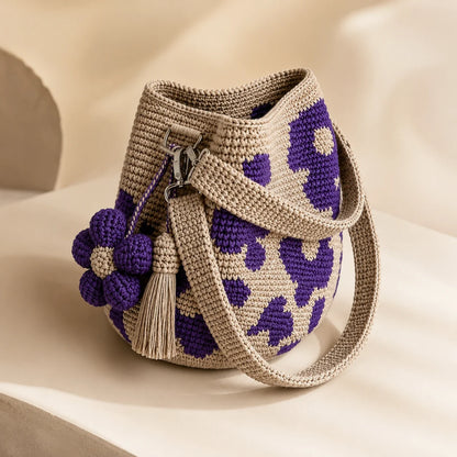 Bucket Bag Handwoven Flower