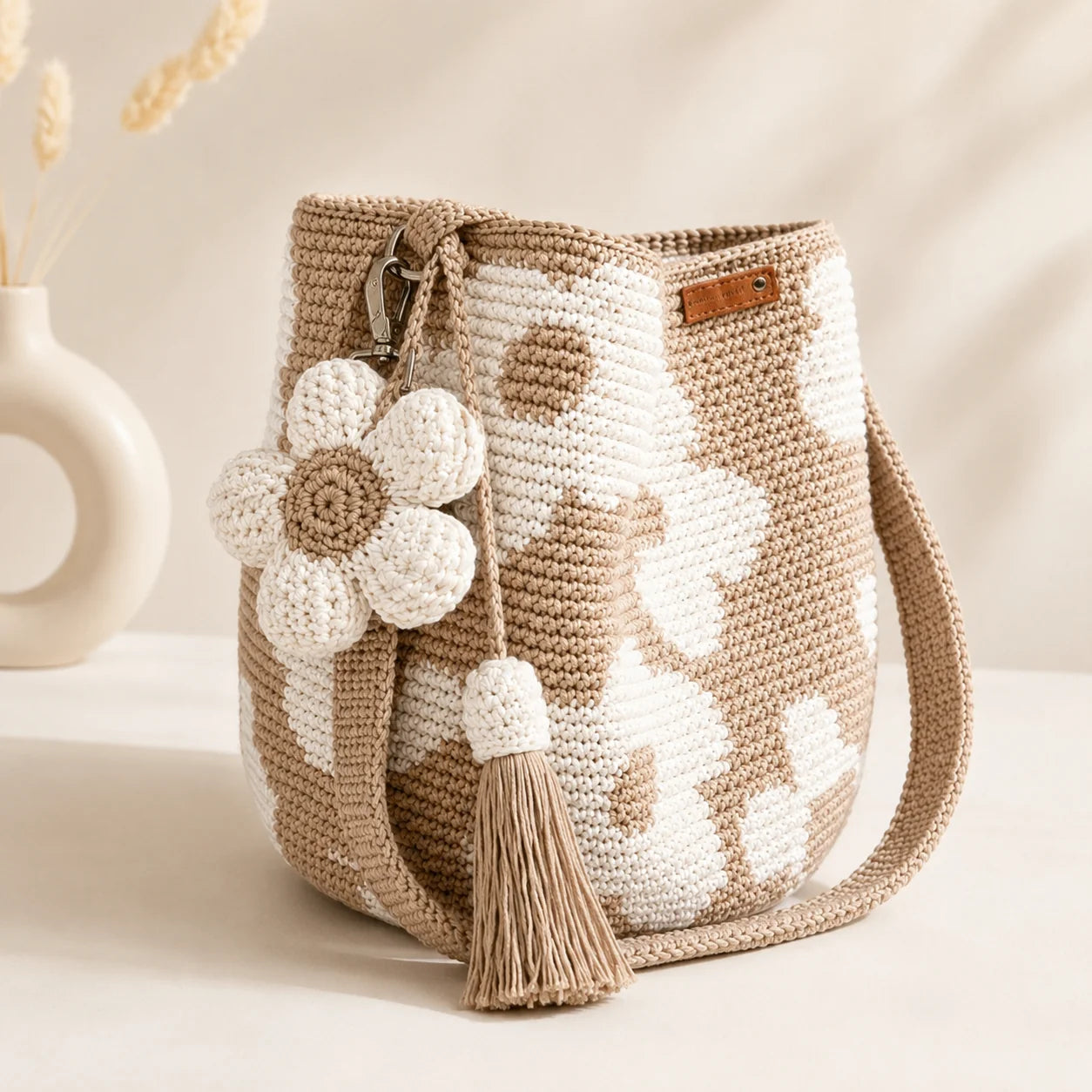Bucket Bag Handwoven Flower