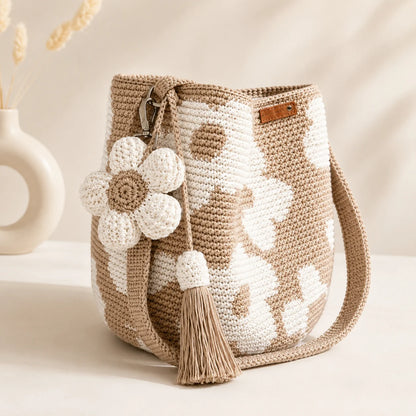 Bucket Bag Handwoven Flower