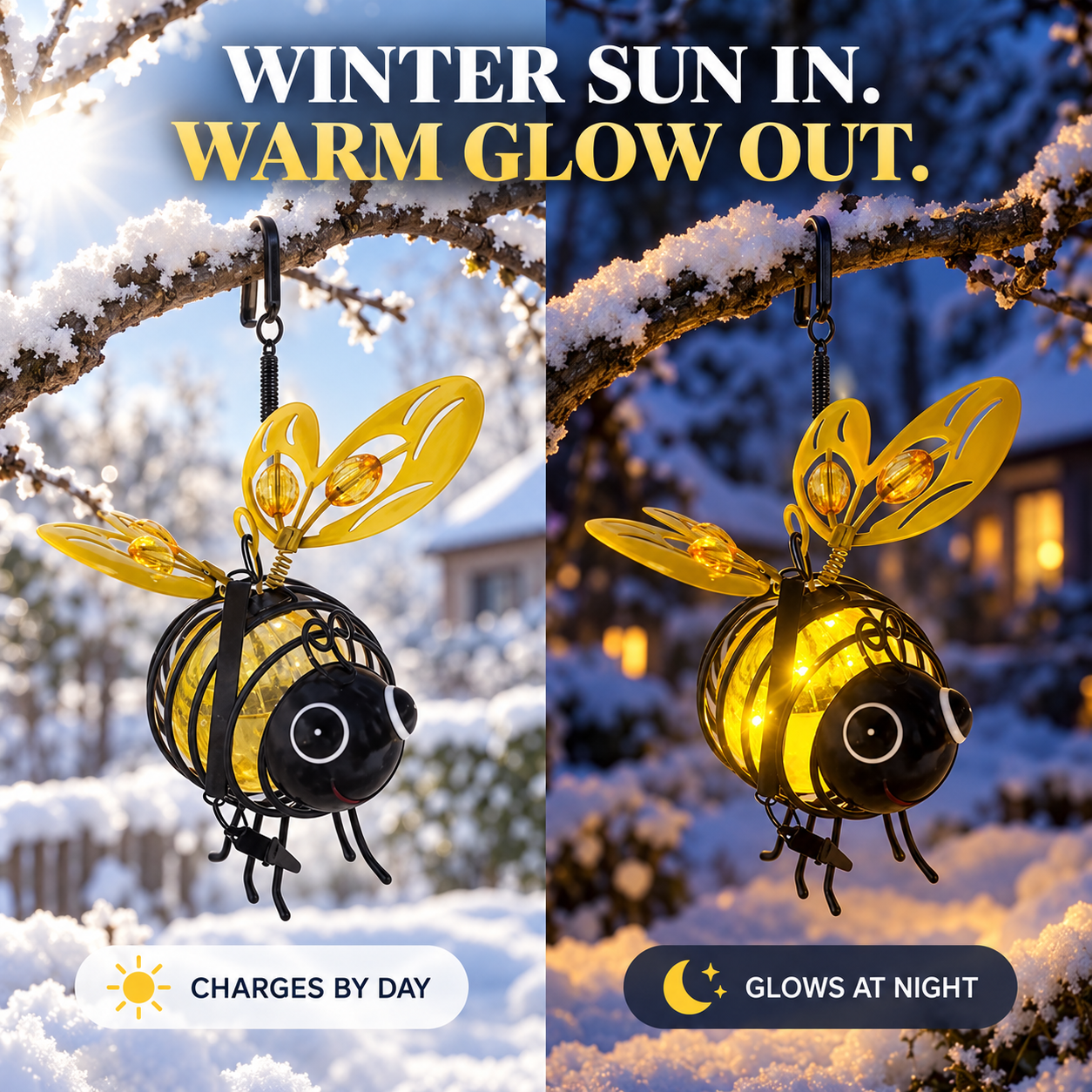 🐝Hot Sale 49% OFF! Hanging Solar Bee Light – Spread Joy Day and Night 🌞🌜