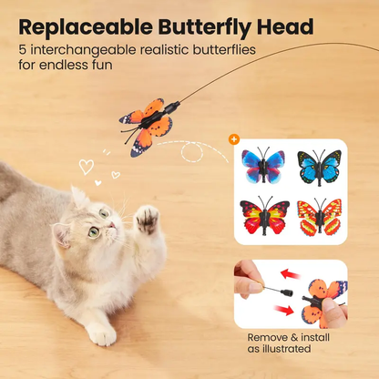 Potaroma Butterfly-Shaped Rotating Interactive Cat Toy