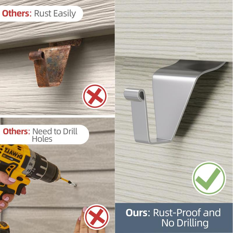 10 Pack Vinyl Siding Hooks – Easy No-Drill Outdoor Decor Hangers