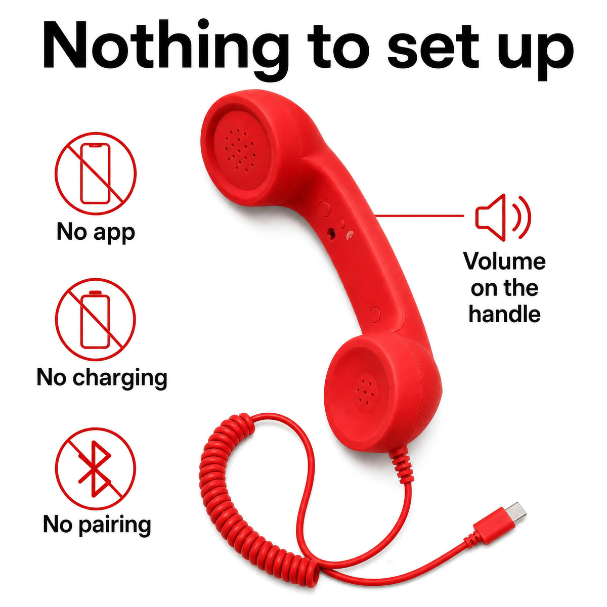 ☎️ Retro Classic Phone Handset – Turn Your Smartphone Into a Classic Call/Type C