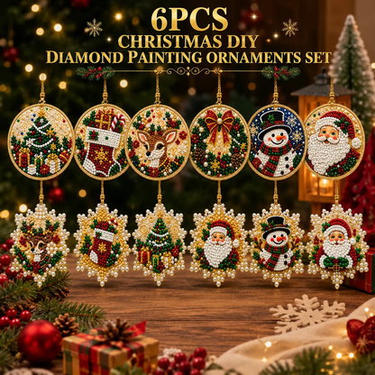 🎄Christmas DIY Diamond Painting Ornaments Kit (6 PCS)🎅