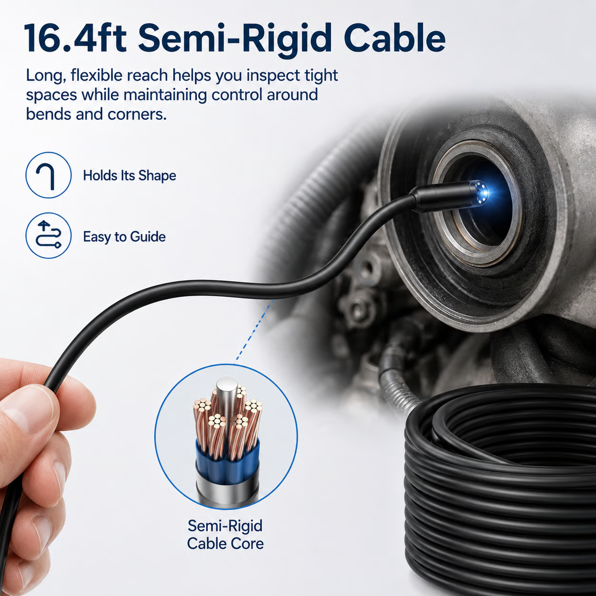 Endoscope Camera with Light, 1920P HD Borescope Tools