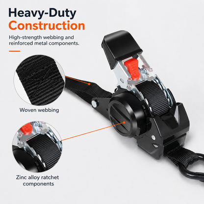 🔥LAST DAY 50% OFF - Dual-end Retractable Ratchet Tie Down Straps
