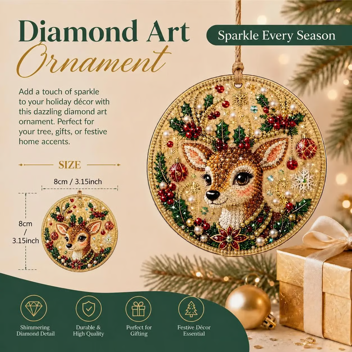 🎄Christmas DIY Diamond Painting Ornaments Kit (6 PCS)🎅