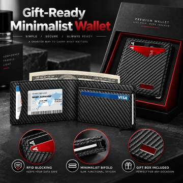 Men's RFID Minimalist Bifold Wallet