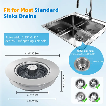 3-in-1 Kitchen Sink Strainer