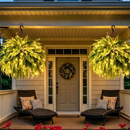 🌿Glowing Boston Fernswith Lights-ZeroWatering, Zero Maintenance