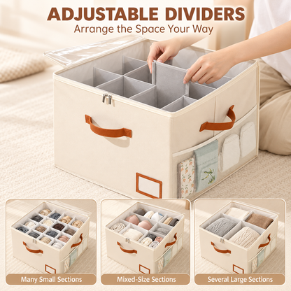 👟16-Slot Oxford Cloth Shoe Organizer with Clear Zippered Lid🔥