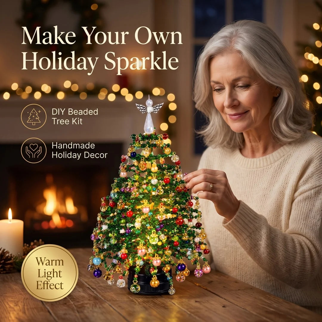 🎄✨ DIY Beaded Christmas Tree Kit – 🎅Create Your Own Sparkling Holiday Decoration