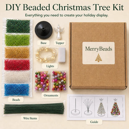 🎄✨ DIY Beaded Christmas Tree Kit – 🎅Create Your Own Sparkling Holiday Decoration